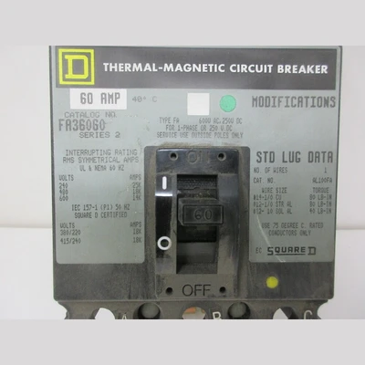 Square D I Line 60 Amp FA Breaker