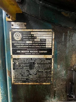 1963 MINSTER P2-60-36 Straight Side Double Crank Press | Universal Press & Machinery (UPM) (8)