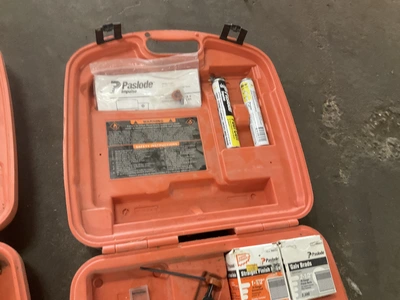 (1) Paslode Impulse finish nailer, (2) plastic cases, (2) batteries and (2) chargers, batteries will...
