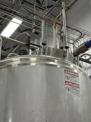 2022 JBT A&B Process Systems Stainless Steel Jacketed Tank with Mixer — MAWP 14.9 PSI @ 200°F — S/N 2106760303B