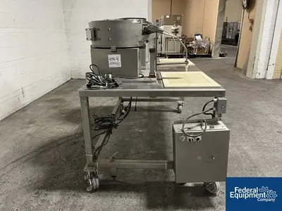 Unknown Table with Vibratory Bowl Feeders, Portable