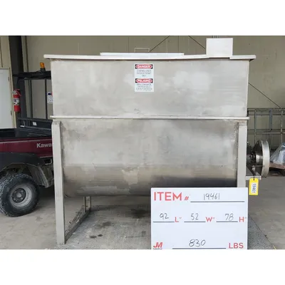 Used Stainless Steel Horizontal Liquid Mixer - 350 Gal. Capacity