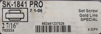 NEW SEALMASTER SK-1841 PRO GOLD LINE SPECIAL 2-7/16" BORE