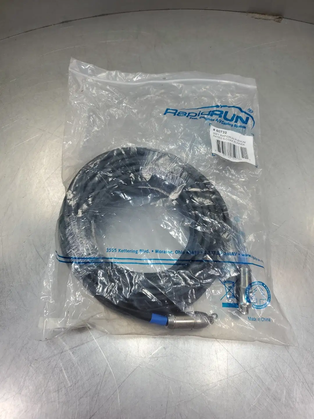 USED RapidRUN #50732 PLENUM RATED 5-COAX RUNNER CABLE, 35FT