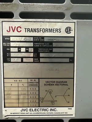 2003 JVC ELECTRIC INC. DH3-15B-56C transformer | ListingHippo (2)