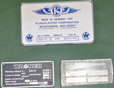 WAGNER WAS 70 10" AUTO COLD SAW