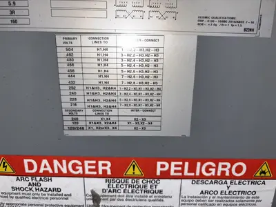 15 KVA MADDOX ELECTRICAL TRANSFORMER, 480 / 240 VOLT: STOCK #23170