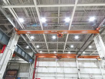Cleveland Tramrail P&H 2 Ton Underhung Bridge Crane 45' 10" Span Magnetek Remote