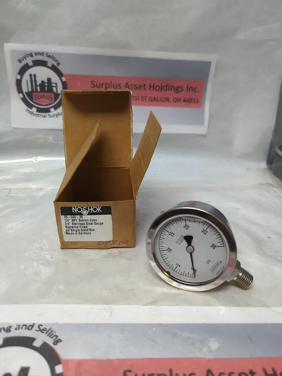 New | in-Stock NOSHOK 25-500-30 Universal Pressure Meters Ohio US | Surplus Asset Holdings #1239578