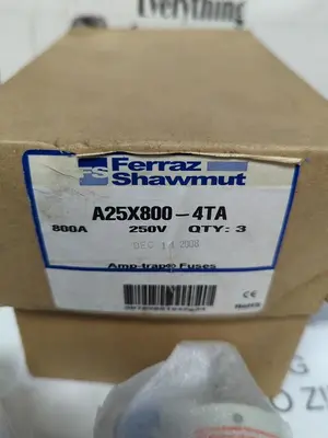 New | in-Stock FERRAZ SHAWMUT A25X800-4TA Miscellaneous Equipment (Electrical & Power) Ohio US | Surplus Asset Holdings #1209562