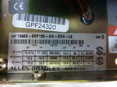 USED ALLEN BRADLEY 1336S-BRF100-AN-EN4-L6