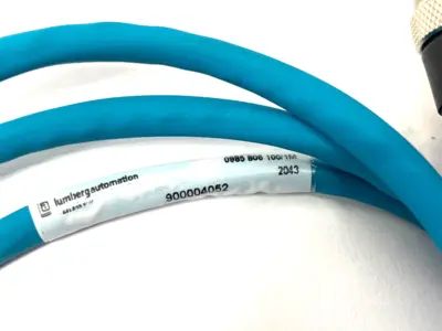 USED LUMBERG AUTOMATION SHIELDED DOUBLE ENDED CORDSET M12 MALE 4-PIN