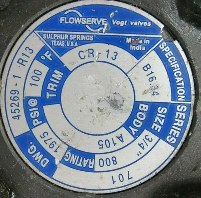 NEW FLOWSERVE CR-13 VALVE 3/4"-800 B16.34 SERIES 701 45269-1 R13 CR13