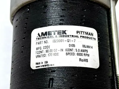 USED AMETEK 5 AMPS 6000 RPM SERVO MOTOR