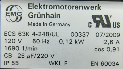 NEW ELEKTROMOTORENWERK ECS63K4-248/UL MOTOR 120V 78817 ECS63K4248UL