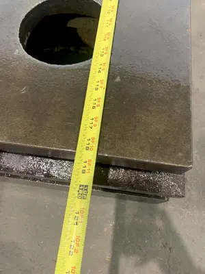 120" X 120" X 10" T-SLOTTED FLOOR PLATE. STOCK # 0416223