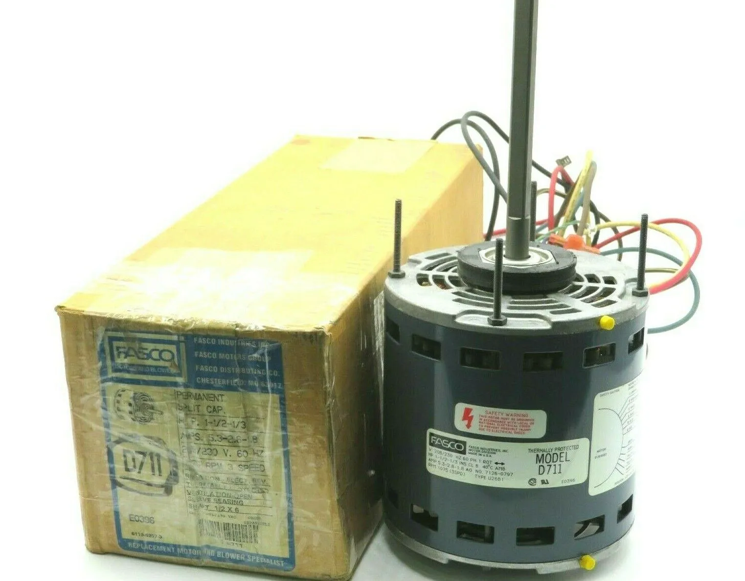 USED FASCO D711 MOTOR 3 SPEED 1075 RPM