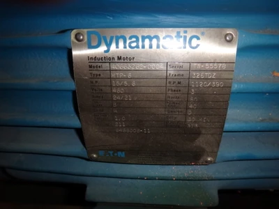 Eaton Dynamatic 15 hp, 1200 rpm, 326TDZ frame motor