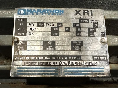 Used _UNKNOWN_ 5VC 326TTFS6526DU A.C. Motors West Virginia US | Cooper Industries #1409684