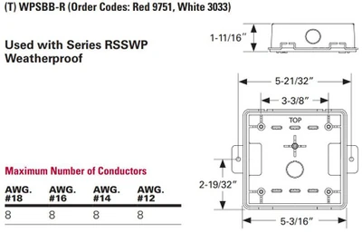 Wheelock Cooper Industries WPSBB-R Weatherproof Backbox for RSSWP Horns [New]