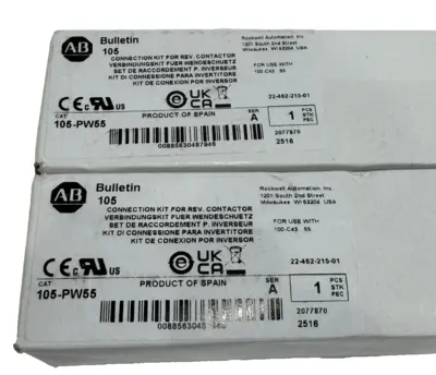 LOT OF 2 ALLEN BRADLEY 105-PW55 CONTACTOR 105PW55 NEW, SURPLUS
