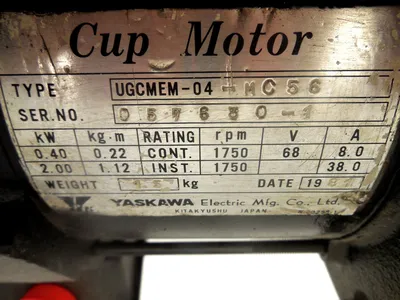 NEW YASKAWA UGCMEM-04-MC56 CUP MOTOR UGCMEM04MC56