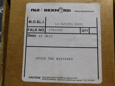 Falk Rexnord 0763022 6F Grid Stock No. 0934060 New