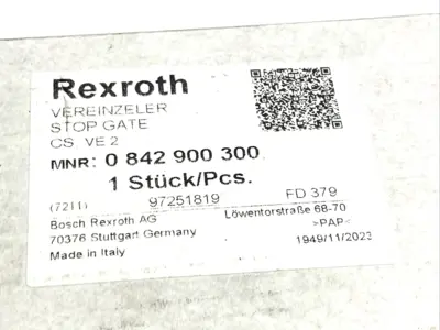 New | in-Stock Bosch Rexroth Damping Stop Gate Module VE 2, Pneumatic Conveyor Parts Michigan US | Maverick Industrial Sales #1423237