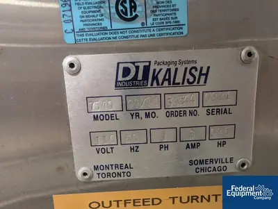 USED Kalish Kalish Liquid Filling Line, Model 2200
