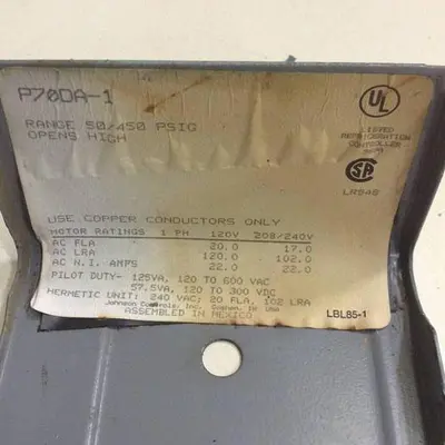 USED JOHNSON CONTROLS P70DA-1