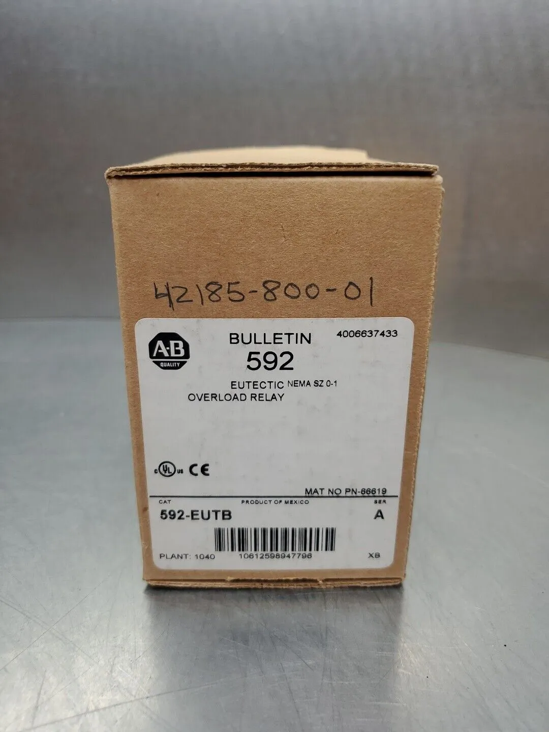 ALLEN BRADLEY 592-EUTB Ser A EUTECTIC OVERLOAD RELAY. 4B-40