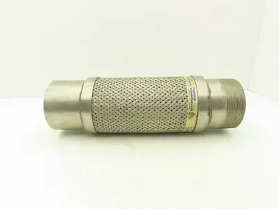 Flex-Hose Pump Saver 4"x 16" Stainless Braided Flex Connector 4"NPT x 4" Socket