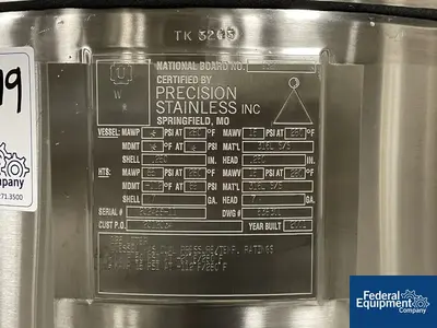 USED Precision 125 Liter Integrated Biosystems Cryovessel, 316L S/S, 50/65#