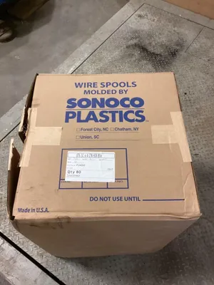Sonoco Plastics Black Plastic Spool Cable Wire Reel 6.5″ x 4″ -NIB of 80