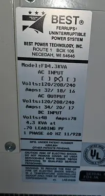 USED BEST FERRUPS FD4.3KVA