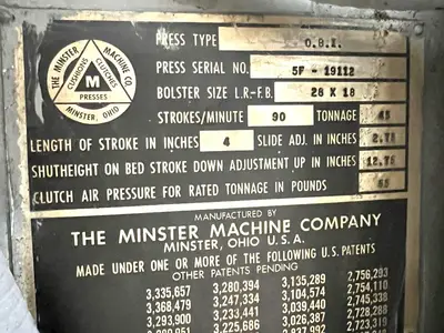 USED 1970 MINSTER MINSTER 5 PRESS