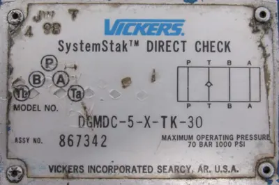 USED VICKERS 867342 CHECK VALVE DGMDC-5-X-TK-30