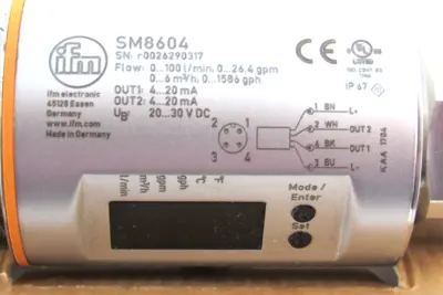 NEW IFM EFECTOR SMN11GGX50KG/US-100 SM8604 FLOW METER SMN11GGX50KGUS100SM8604
