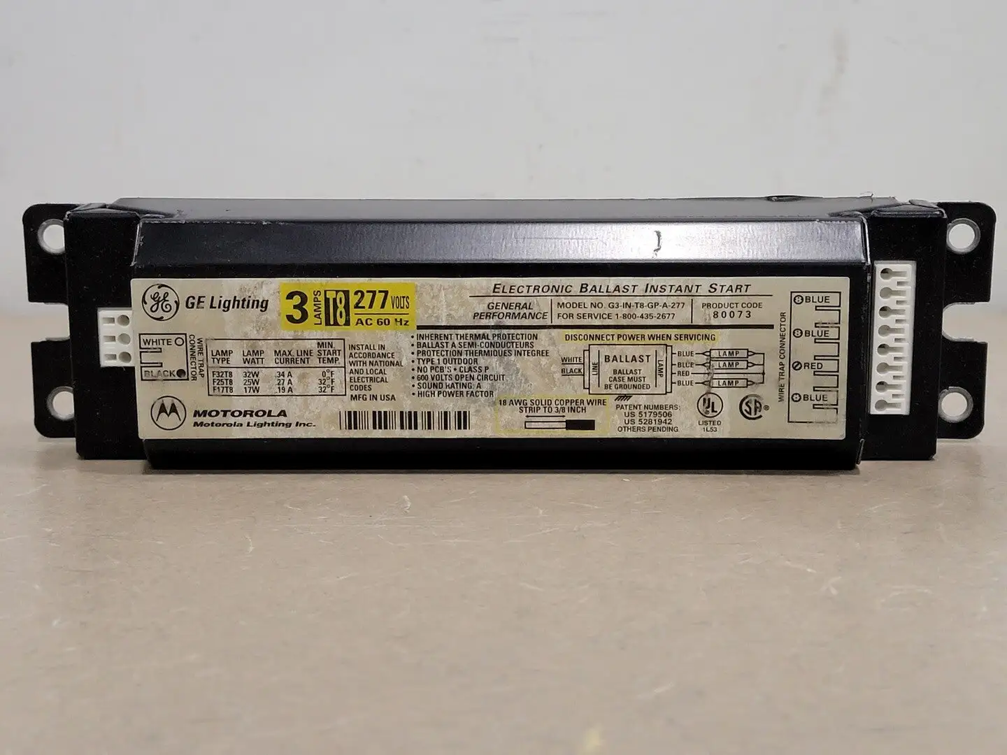 USED GE LIGHTING G3-IN-T8-GP-A-277