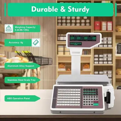 Digital Deli Meat Food Computing Retail Price Scale 66LBs Retail with TD printer
