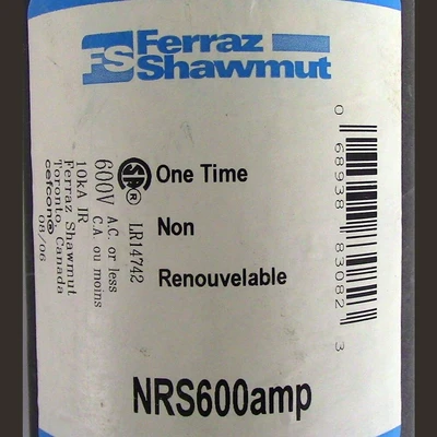 Ferraz One-Time 600 Amp Fuse