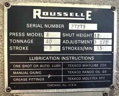 Used ROUSSELLE NO. 4 O.B.I. Presses Ohio US | CW WOOD MACHINERY #1183828
