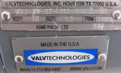 NEW VALVTECHNOLOGIES V0L1-SW-ST-L015-002CZ-001 HIGH PRESSURE BALL VALVE 1.5"