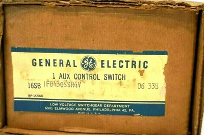 NEW GENERAL ELECTRIC 16SB IFB430SSR4V 06 335 AUX CONTROL SWITCH