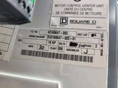 USED SQUARE D MODEL 6