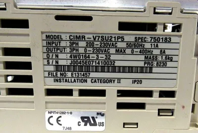 USED YASKAWA CIMR-V7SU21P5 DRIVE CIMRV7SU21P5