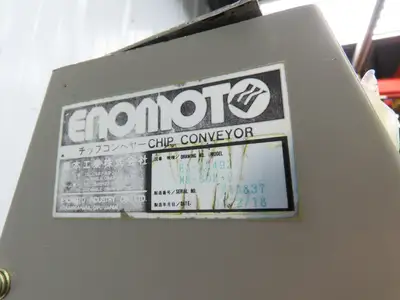 Enomoto CNC Chip Conveyor 16"x 67" Infeed 46-50" Discharge 220V 3PH
