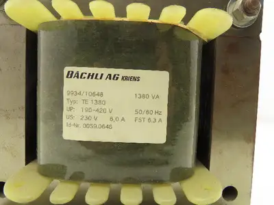 Bachli AG Kriens TH 1380 Industrial Transformer 190/420V 230V 6.0A