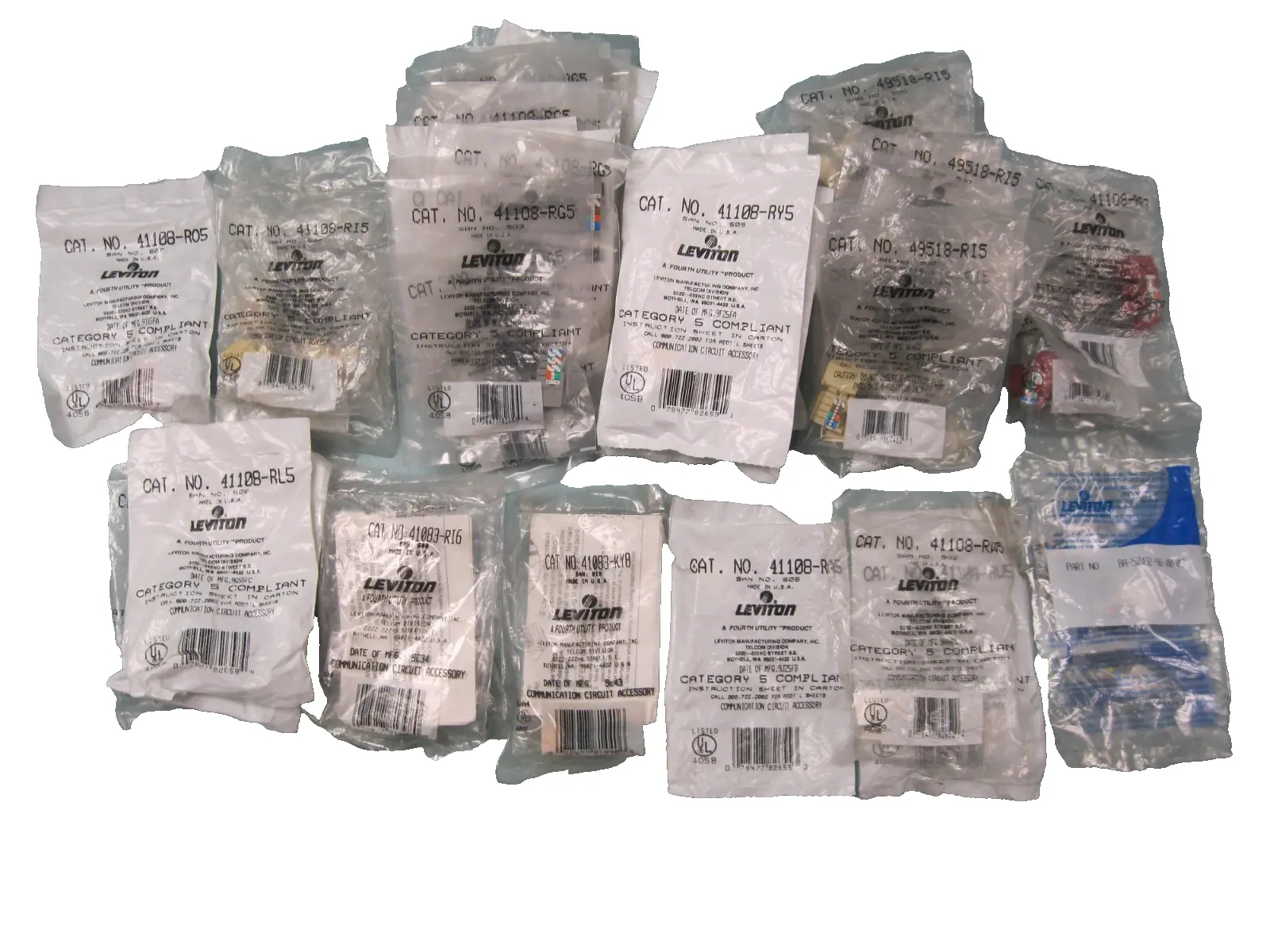 Huge Mixed Lot Leviton QuickPort Connectors 41108-RG5 49518-RI5 & More NEW H12