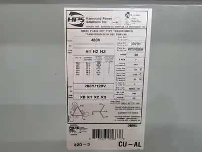 Used HAMMOND POWER SOLUTIONS INC. NMT20K030KBK Transformers British Columbia CA | Lenmark #409065